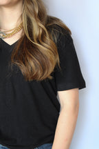 Linen Jersey V Neck