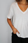 Linen Jersey V Neck