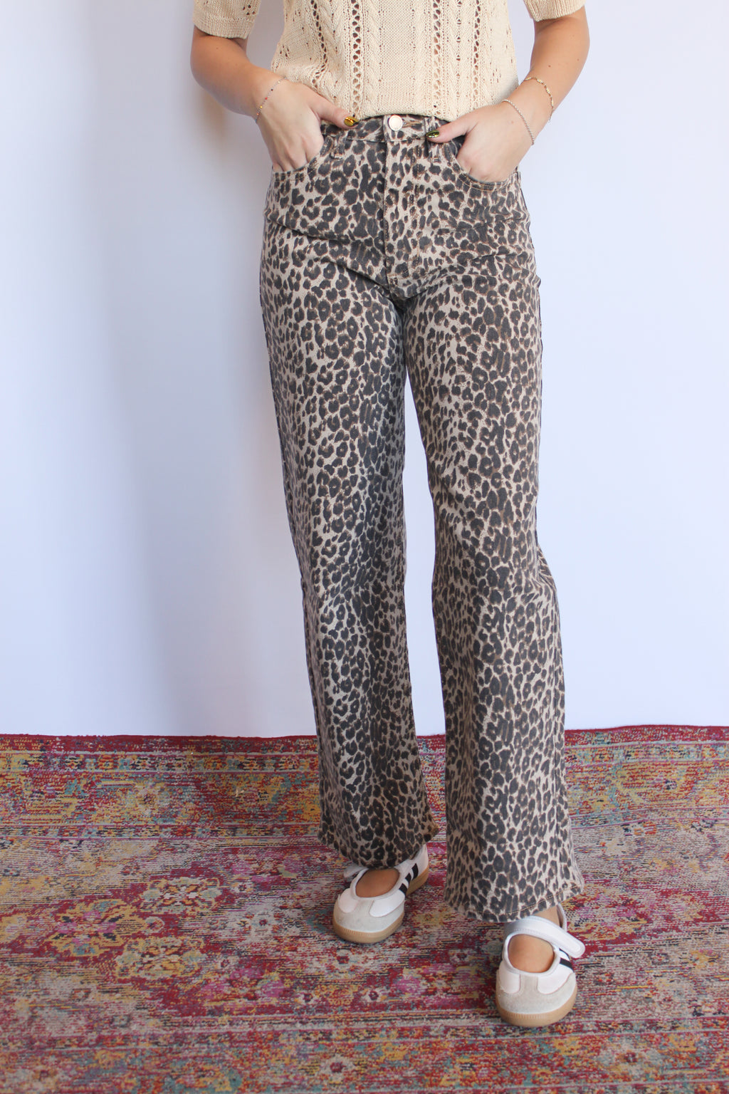 Leopard Vintage Straight Jeans