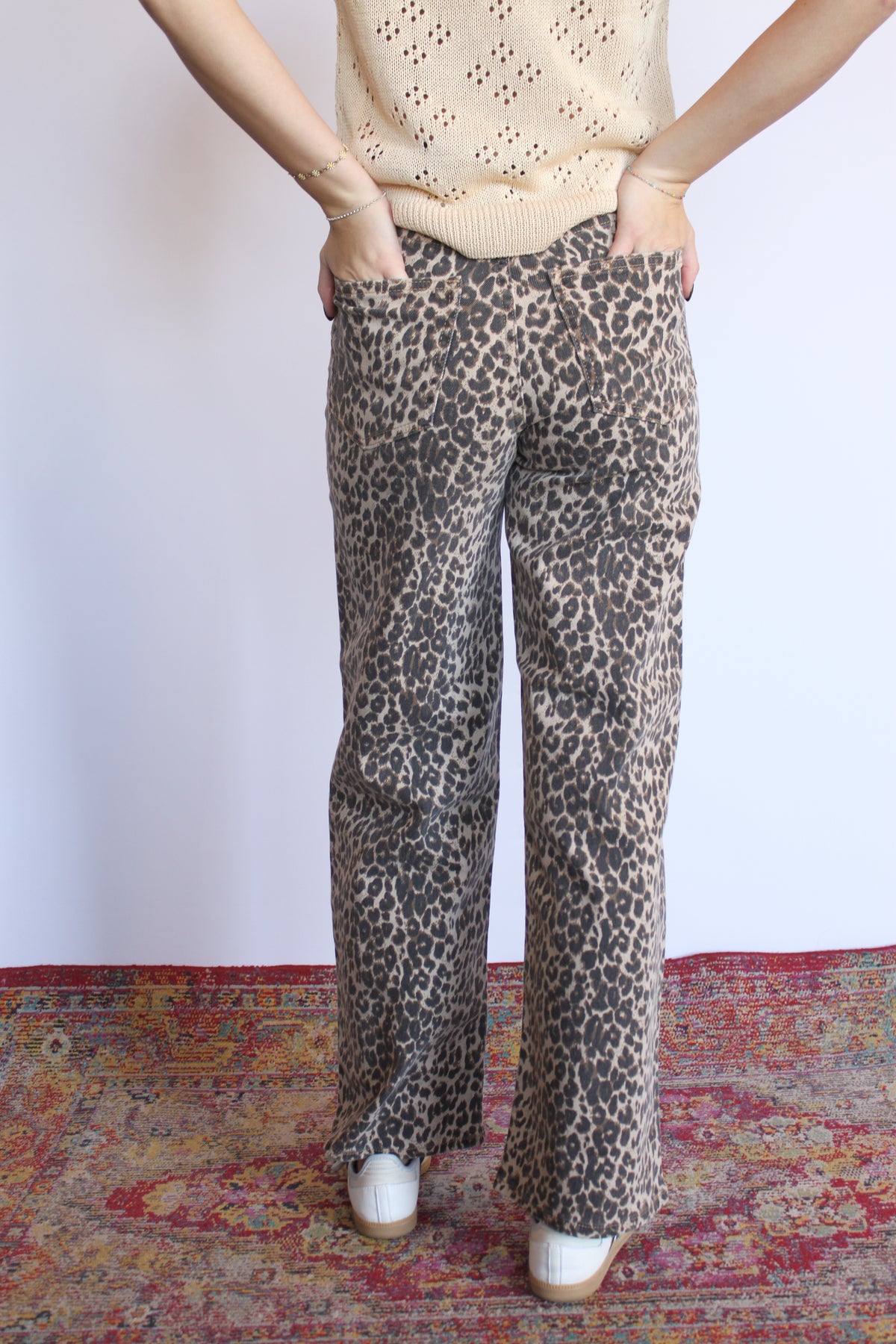 Leopard Vintage Straight Jeans